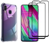 Funda Samung Galaxy A40 y 2 protectores de pantalla - TPU - Transparente