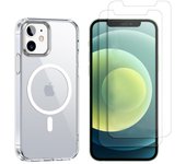 Funda iPhone 12 Mini y 2 protectores de pantalla - TPU - Transparente