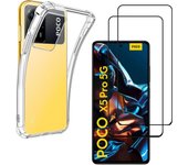 Funda Xiaomi Poco X5 Pro 5G y 2 protectores de pantalla - TPU - Transparente
