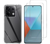 Funda Xiaomi Redmi Note 13 Pro 5G y 2 protectores de pantalla - TPU - Transparente
