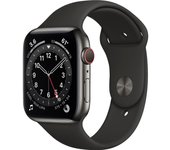 Apple Watch Series 6 (2020) GPS + Cellular 40 mm - Acero inoxidable Grafito - Correa deportiva Negro