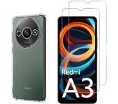 Funda Xiaomi Redmi A3 y 2 protectores de pantalla - TPU - Transparente
