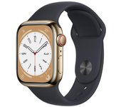 Apple Watch Series 7 (2021) GPS + Cellular 45 mm - Acero inoxidable Oro - Correa deportiva Negro