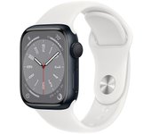 Apple Watch Series 8 (2022) GPS + Cellular 45 mm - Aluminio Medianoche - Correa deportiva Blanco