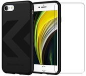 Back Market Funda iPhone 7/8/SE 2020/2022 y pantalla protectora - Plástico reciclado - Negro (Chevron)