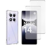 Funda Xiaomi Redmi Note 14 PRO 4G y 2 protectores de pantalla - TPU - Transparente