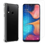Funda Galaxy A20E y 2 protectores de pantalla - TPU - Transparente
