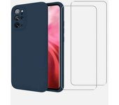 Funda Galaxy S20 Plus y 2 protectores de pantalla - Silicona - Azul marino
