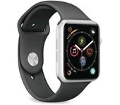 Apple Watch Series 4 (2018) GPS 44 mm - Aluminio Plata - Correa deportiva Negro