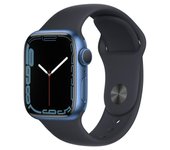 Apple Watch Series 7 (2021) GPS 41 mm - Aluminio Azul - Correa deportiva Negro