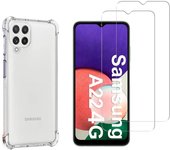 Funda Galaxy A22 4G y 2 protectores de pantalla - TPU - Transparente