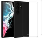 Funda Galaxy S22 Ultra y 2 protectores de pantalla - Silicona - Negro
