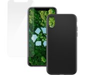 Funda iPhone X/Xs y pantalla protectora - Plástico - Negro