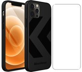 Back Market Funda iPhone 12 / iPhone 12 Pro y pantalla protectora - Plástico reciclado - Negro (Chevron)