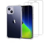 Funda iPhone 13 Mini y 2 protectores de pantalla - TPU - Transparente