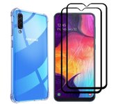 Funda Samsung Galaxy A50 y 2 protectores de pantalla - TPU - Transparente