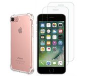 Funda iPhone 8 y 2 protectores de pantalla - TPU - Transparente
