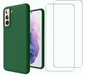 Funda Galaxy S21 fe y 2 protectores de pantalla - Silicona - Verde