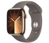 Apple Watch Series 9 (2023) GPS + Cellular 45 mm - Acero inoxidable Oro - Correa deportiva Negro