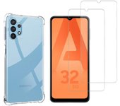 Funda Galaxy A32 5G y 2 protectores de pantalla - TPU - Transparente