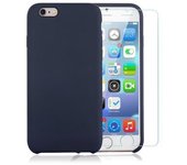 Funda iPhone 6 Plus/6S Plus y 2 protectores de pantalla - Silicona - Negro