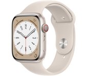 Apple Watch Series 8 (2022) GPS + Cellular 45 mm - Aluminio Blanco estrella - Correa deportiva Blanco estrella