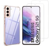 Funda Galaxy S21 5G y 2 protectores de pantalla - TPU - Transparente