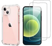 Funda iPhone 13 Mini y 2 protectores de pantalla - TPU - Transparente