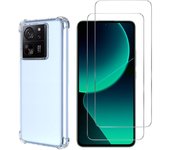 Funda Xiaomi 13T / 13T Pro y 2 protectores de pantalla - TPU - Transparente