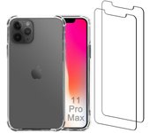 Funda iPhone 11 Pro Max y 2 protectores de pantalla - Plástico reciclado - Transparente