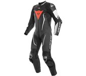 Dainese Misano 2 D-Air® Airbag Una sola pieza traje de cuero moto perforada - Negro Blanco (44)