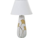 Lámpara Sobremesa Cerámica Blanco/Oro