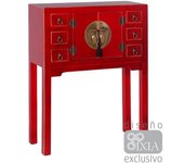 Consola 2 puertas y 6 cajones rojo 63 x 26 x 80 cm