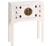 Consola 2 puertas y 6 cajones blanco 63 x 26 x 80 cm