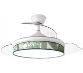 Ventilador led aspas plegables moda hoja verde (72w)