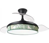 Ventilador led aspas plegables moda hoja verde (72w)