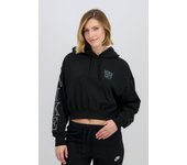 Nike Club Flc - Negro - Sudadera Crop Mujer talla S