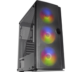 mars gaming  caja pc atx mars gaming mc320 negro, frontal mesh style, 3xventilador frgb rgb negro