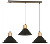 Regleta de techo piamonte negro (3 luces)