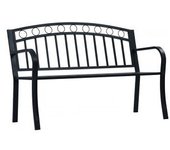 vidaXL Banco De Jardín Acero Negro 125 Cm