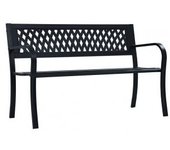 vidaXL Banco De Jardín Acero Negro 125 Cm