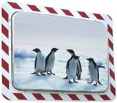 Vialux Espejo rectangular, antihielo/antivaho, rojo, blanco, H x A 600 x 800 mm