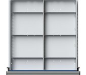 ANKE Chapa separadora para cajones de A x P 500 x 540 mm, división ½, para cajones de 90 - 150 mm de altura
