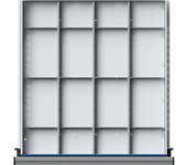 ANKE Chapa separadora para cajones de A x P 500 x 540 mm, división ¼, para cajones de 90 - 150 mm de altura