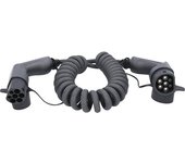 kaiserkraft Cable de carga espiral efuturo, enchufe de tipo 2 a tipo 2, 3 fases, hasta 11 kW, cable extendido 5 m