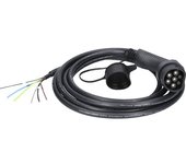 kaiserkraft Cable de carga efuturo recto, extremo abierto, a tipo 2, con conexión de Wallbox, 3 fases, 5 m, hasta 11 kW