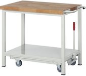 eurokraft pro Banco de trabajo móvil y descendible, construcción de bastidor Serie 8000, 1 repisa, A x P 1000 x 700 mm