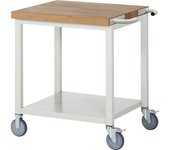 eurokraft pro Banco de trabajo rodante Serie 8000, construcción de bastidor, 1 repisa, A x P 750 x 700 mm