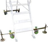 kaiserkraft Juego de ruedas para pasarela de aluminio para escaleras, para tamaño de plataforma de 900 x 530 mm, 1 par, 3 - 4 peldaños