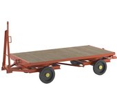 kaiserkraft Remolque de tiro, dirección por traviesa giratoria doble en todas las ruedas, carga máx. 3 t, cama 2,5 x 1,25 m, cubiertas de caucho